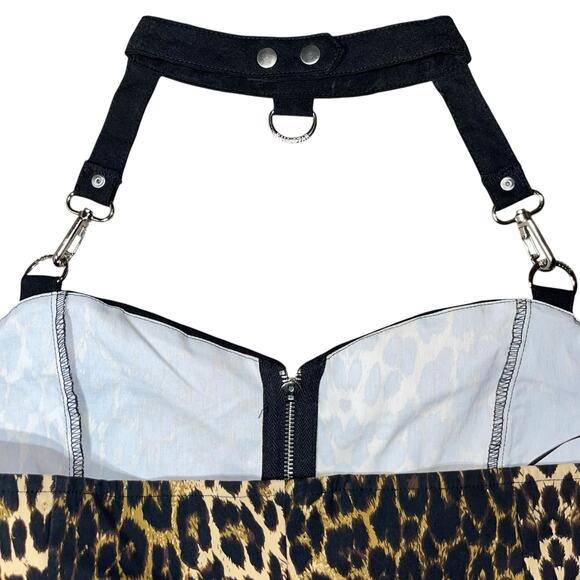 Killstar Leopard Dress Man Eater Bondage - Picture 3 of 16